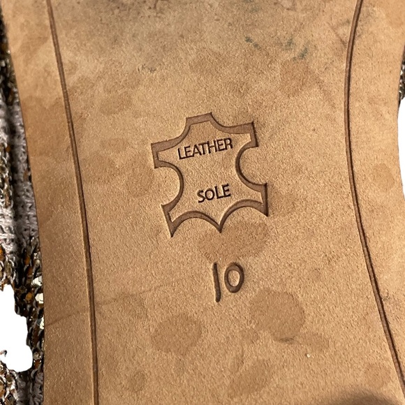 Sam Edelman Sara Gold Toe Glitter Leopard Slip On Ballet Flats Sz 10 - Picture 12 of 13